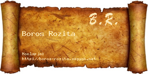 Boros Rozita névjegykártya
